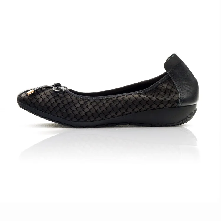 Genuine Leather Women Soft Flats Women Slip-on Shoes Square Toe Elegant Office Lady Shoes for Party Causal Baleriny Woman Loafer (46)