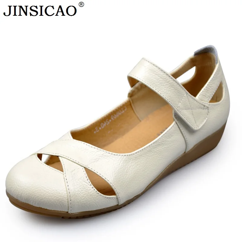 Big Size 3543 Summer Women Shoes Genuine Leather Soft Outsole Flat