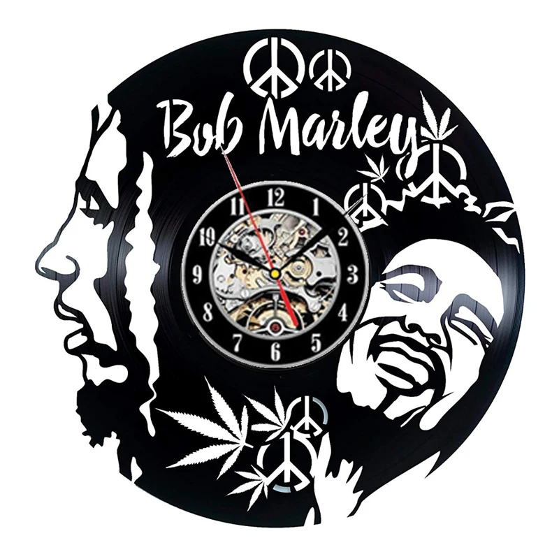 2 Bob Marley 3D настенные часы современный дизайн для гостиной классический винтажный виниловый рекорд часы настенные часы искусство украшение дома 12 дюймов - Цвет: 2