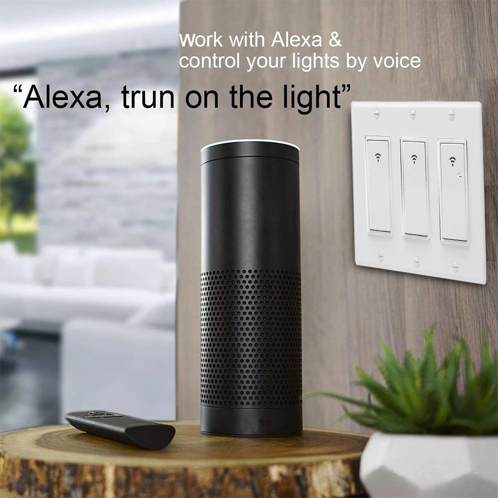 WiFi умный светильник беспроводной пульт дистанционного управления настенный таймер переключатель для вентилятора светильник s совместим с Alexa Google Home Версия США