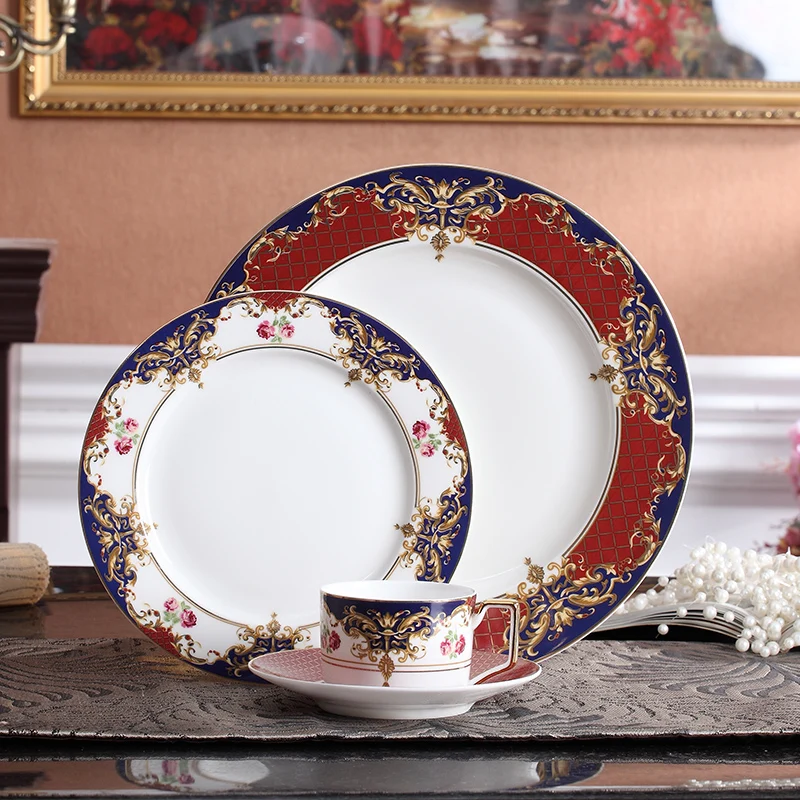 

Service Plate Coffee Cup Saucer Set Bone China Dinner Plates Set Dinnerware Sets Dessert plate Coffee mug sets Home supplier