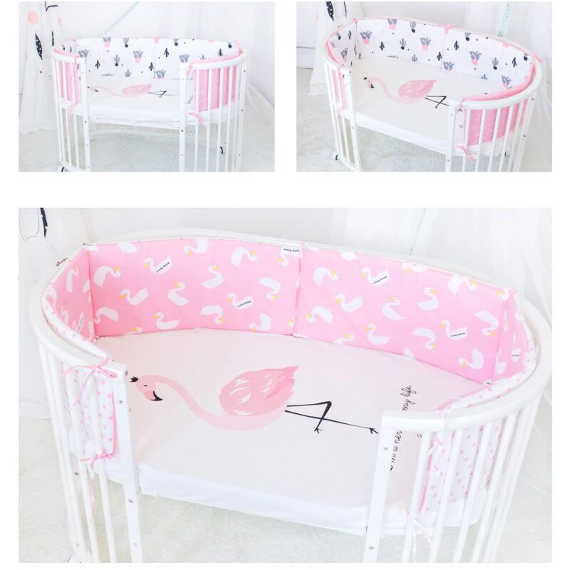 Baby Bed Bumpers Cotton Baby Crib Protector Cartoon Cot Bumpers In Crib For Newborns Multi-color Cot Bumper
