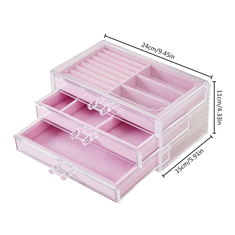 Высококачественная Изысканная прозрачная акриловая Ювелирная коробка для хранения сережек ящик стиль Дамский Дисплей Украшение Стенд пыленепроницаемый
