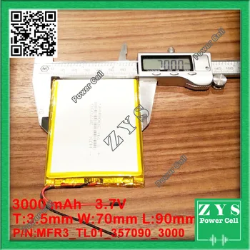 

357090 3.7V 3000mah Lithium polymer Battery with Protection Board For PDA Tablet PCs Digital Products 3000 mAh 3.5 x 70 x 90mm