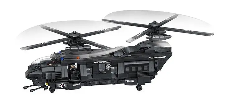 1351 шт Chinook транспортная модель вертолета спецназ сборные строительные блоки Развивающие кирпичи игрушки подарок для детей
