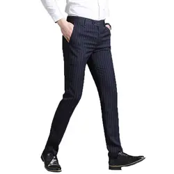 Брюки 2019 мужские деловые Брюки Костюмы мужские брюки slim fit полосатые брюки мужские деловые штаны 38 pantalon de vestir para hombre