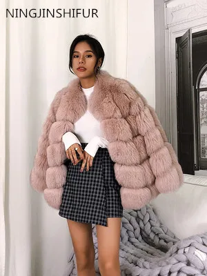 

New winter fox fur coat female long section square Fashion warmth fur coat