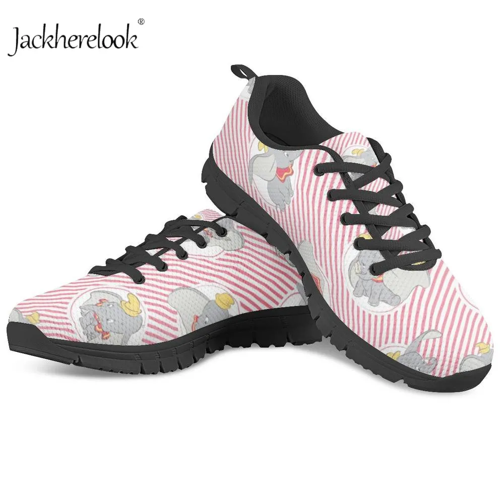 

Jackherelook Women Breathable Mesh Flats Shoes Cartoon Cute Dumbo Sneakers For Basket Femme 2019 New Krasovki Women Casual Shoes