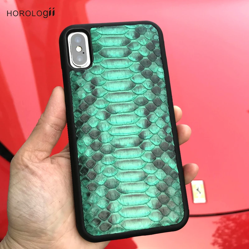 

Horologii New Design Snakeskin leather for iphone 10 7 luxury mobile phone bumpers custom name service dropship