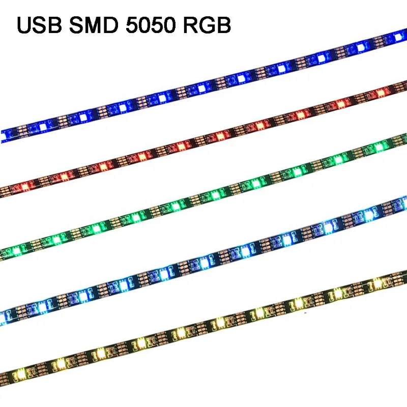 ТВ/ПК фоновая Светодиодная лента освещение DC5V USB SMD5050 RGB 60 светодиодов/м с 17Key RF