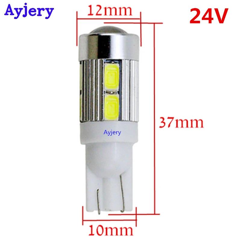 DC 24 V! 300 шт. T10 194 168 W5W LED лампочка 5630 5730 10 SMD линзы светодиодный белый Ширина света Зазор свет номерной знак лампа