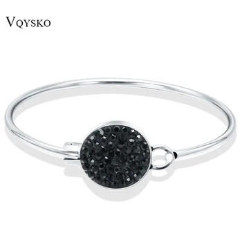 

Fashion Stainless Steel CZ Crystal Charm Bracelets bangles for Girls