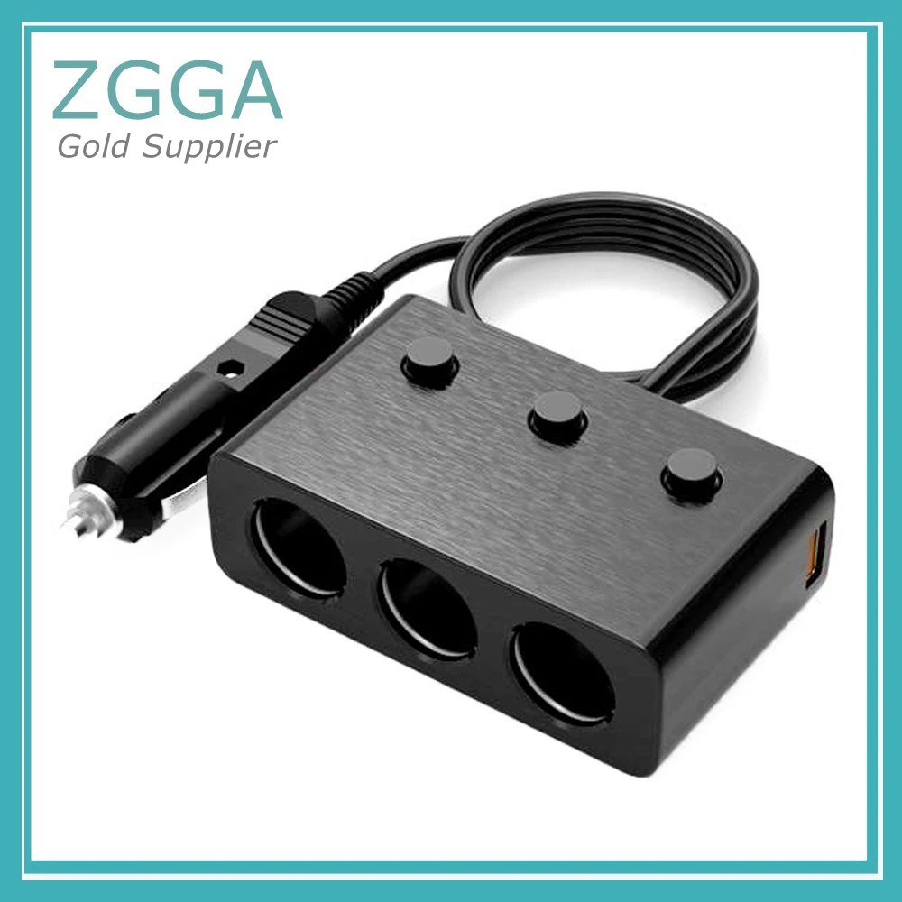 Quick charge 3.0 Автомобиля Зарядное устройство сигареты автомобильного прикуривателя Питание адаптер разветвитель с 6a Dual USB 3 в 1 12 В 3 гнезда