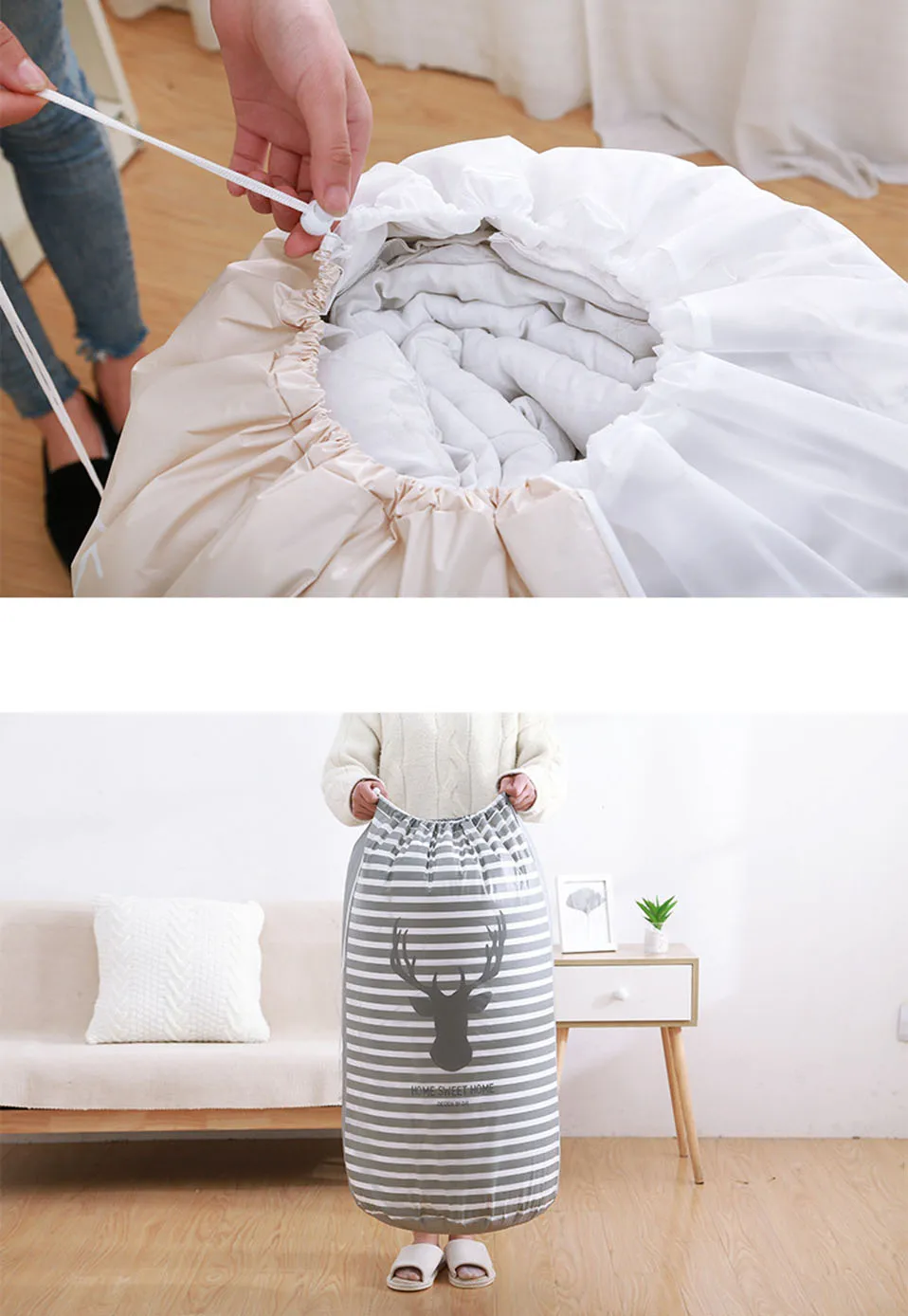 Large Organizer Storage Bag Clothes Packaging Toy Packing Bag Quilt Closet Clothing Storage Bags For Pillow Blanket Bedding (7)