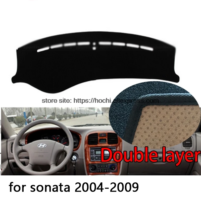 Двухслойная панель для Hyundai sonata 2004-2016 приборной панели автомобиля из силикагеля
