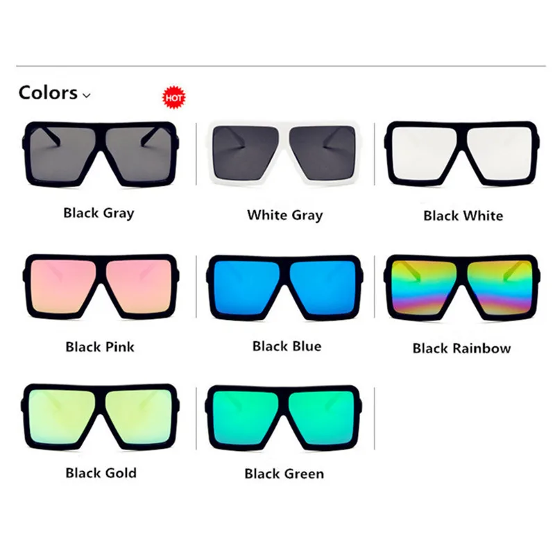 2019 New Square Sunglasses Oversized Women Luxury Brand Designer Classic Sun Glasses Female Retro Vintage Shades Eyewear