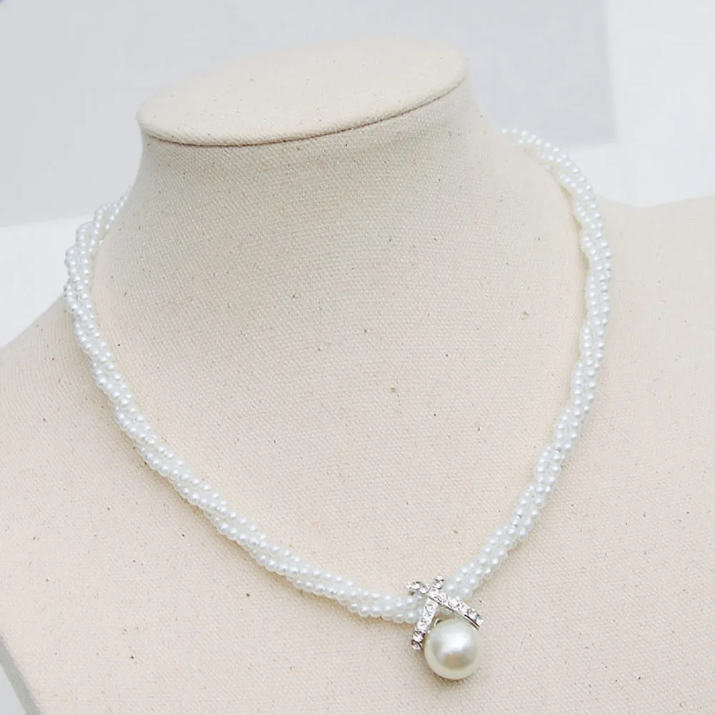 Стильный потрясающий скрученный искусственный жемчуг ожерелье ювелирные изделия короткий крест