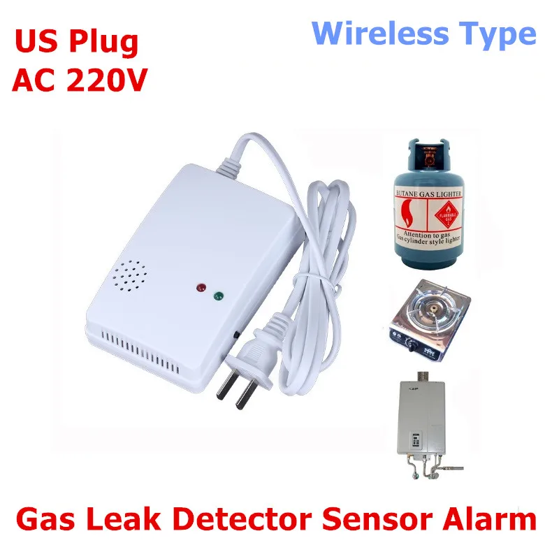 

Wireless Security Standalone Combustible Gas Alarm Gas Leak Detector Tester Propane Methane Natural Gas Alarm Sensor US Plug