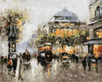 

Ancient street Landscape DIY Digital Oil Painting By Numbers Europe Abstract Canvas Painting For Living Room Wall Art