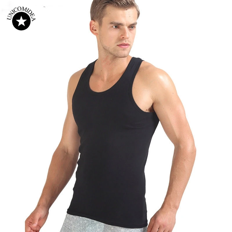 

Men O neck Sleeveless Tank Tops Bodybuilding Slim Fits Black White Tee Tops Brand Clothing Men's Tank Top Vest
