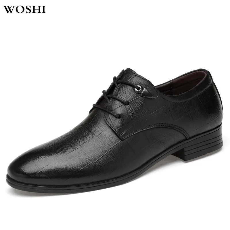 

genuine Leather Concise Men shoes dress Business Black Shoes Breathable Formal Wedding party Basic Shoes men Fashion big szie 47