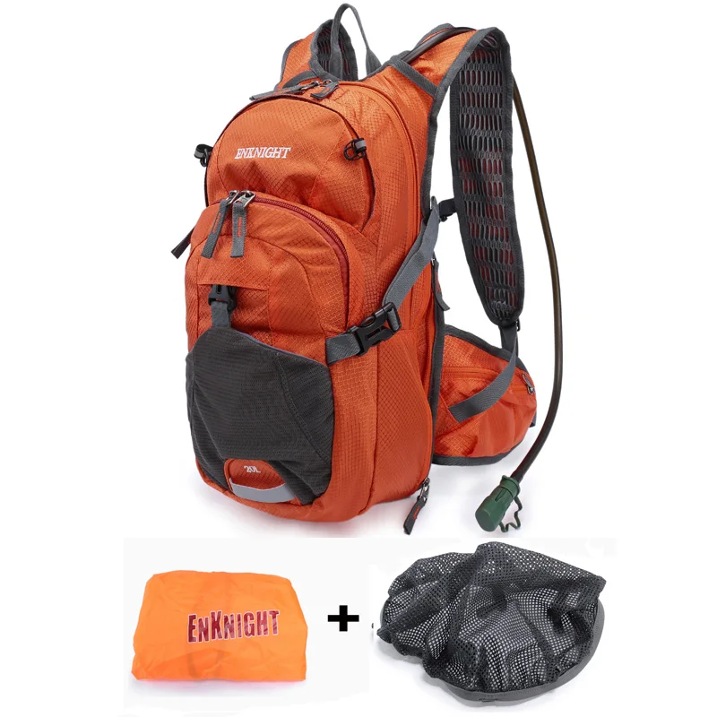 ENKNIGHT 20L Hydration Pack Waterproof Cycling Backpack Hiking Traveling Bag Running Adventure Professional Sports Bladder Gifts - Цвет: orange with 2
