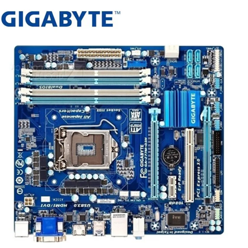 

GIGABYTE GA-Z77M-D3H Desktop Motherboard Z77 Socket LGA 1155 i3 i5 i7 DDR3 32G ATX UEFI BIOS Original Z77M-D3H Used Mainboard