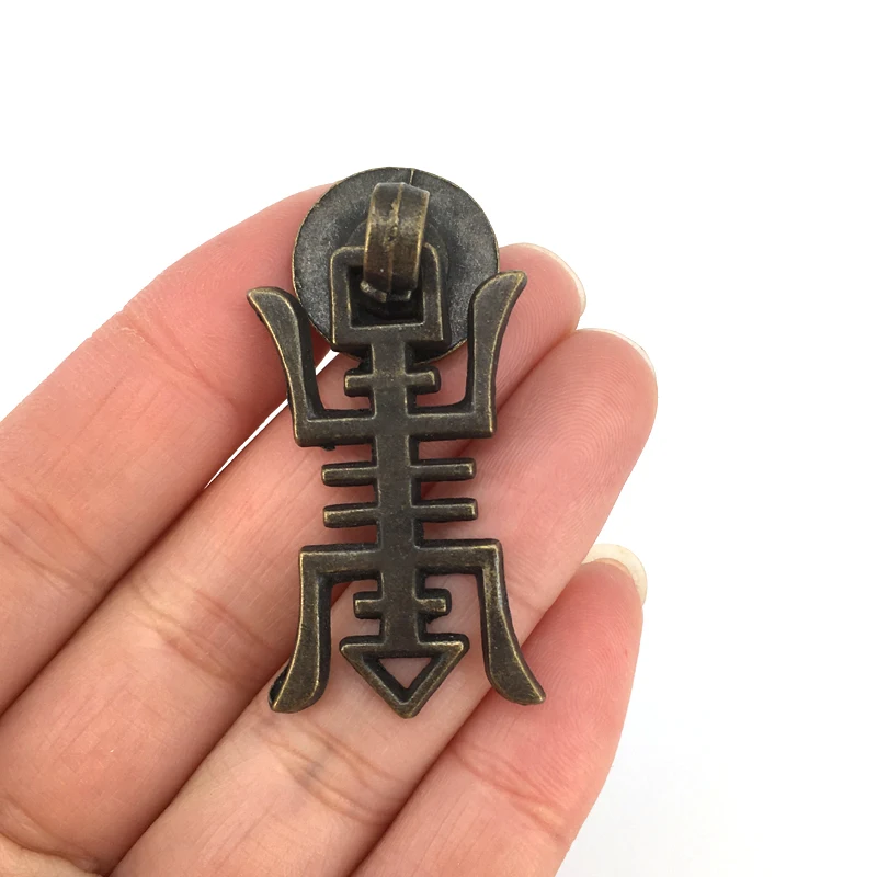20pcs Lot Chinese Haracter Antique Bronze Decorative Drop Pendant