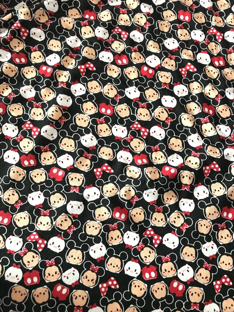 

Cartoon cotton lycra fabric Knit Cotton Fabric Tailoring Fat Quilting Patchwork Shirt Skirt Baby Cloth Diy Child