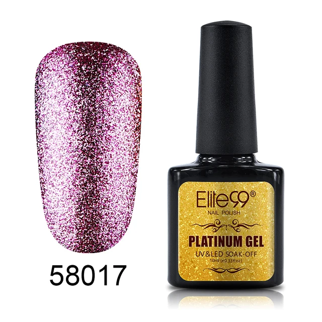 Elite99 Langlebige Schimmer Platin Gel Lack UV LED Tränken Weg Vom Polnischen Nail art Full Set UV Gel Maniküre UV nagellack 10ml