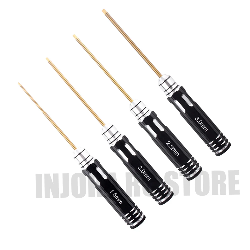 

4Pcs/set Hexagon Screwdriver Titanium Plating Screw Driver Tool Kit 1.5/2/2.5/3mm for RC Model Car Boat Helicopter