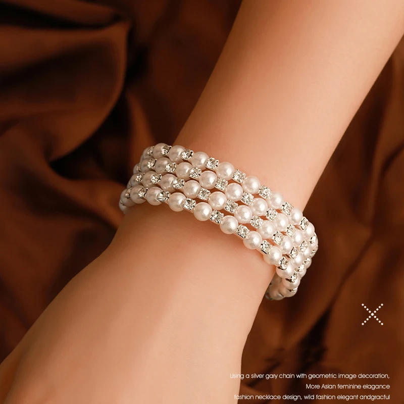Оригинальные натуральные пресноводные жемчужные браслеты для женщин с белой глиной циркониевый шар эластичные ювелирные изделия подарок