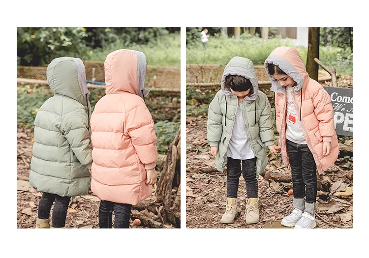 Новинка года, зимнее пальто для мальчиков и девочек пуховая куртка-парка для детей возрастом 2, 4, 6, 8, 10 лет длинная теплая детская зимняя верхняя одежда с капюшоном