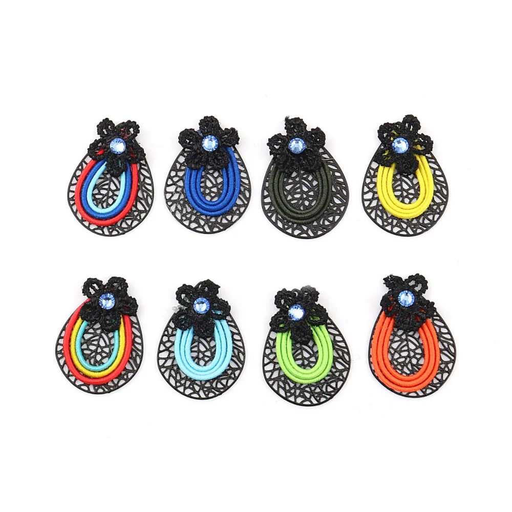 Модные медные и эластичные Подвески DoreenBeads подвески в виде капель черные цветные