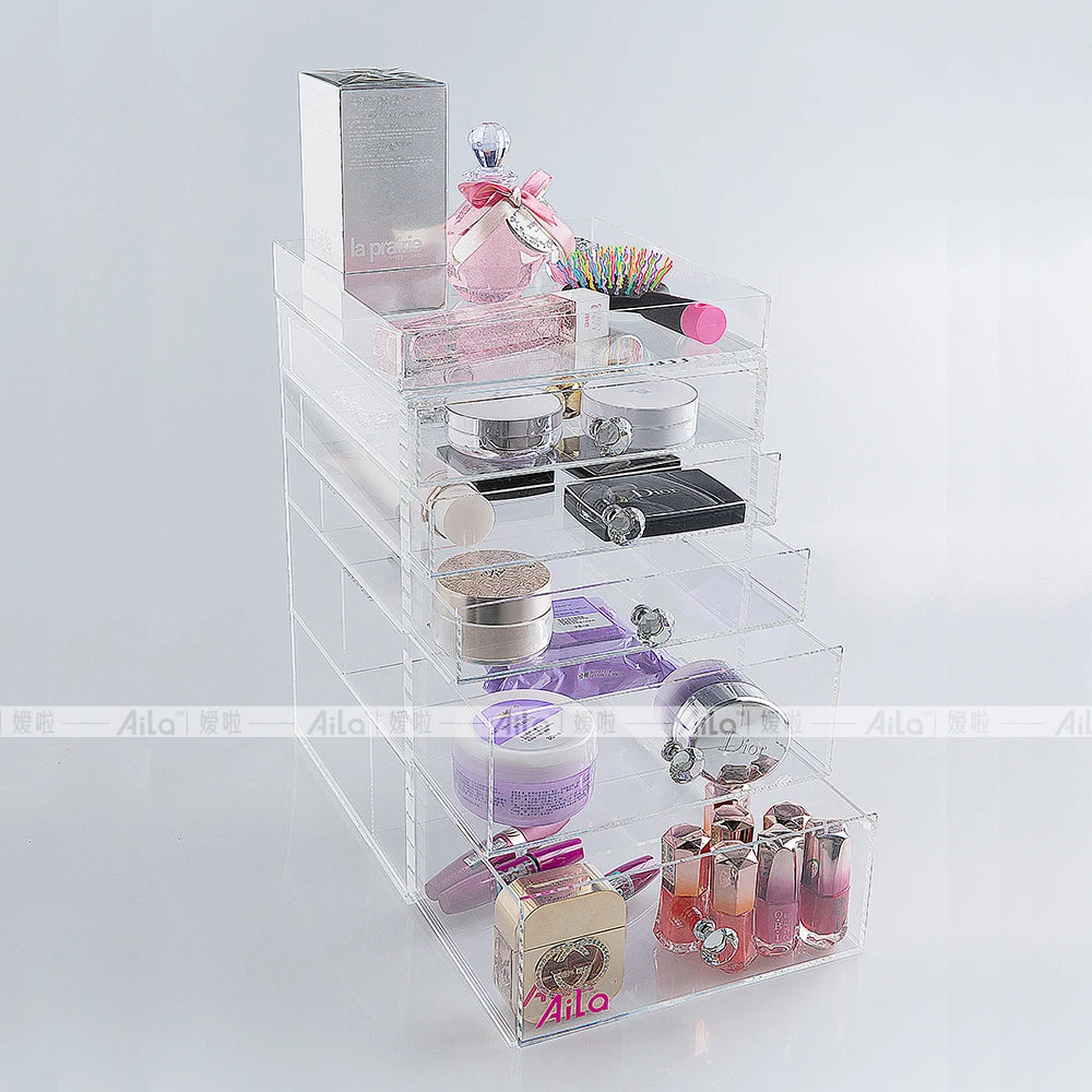 Aila Clear Acrylic Makeup Organizer Cube High Quality Transparent