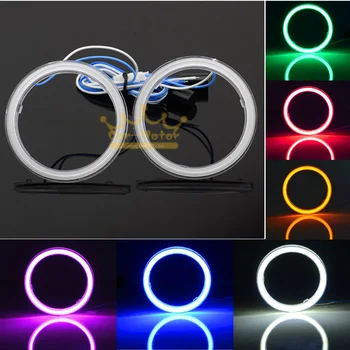 

2pcs Car Motorcycle Universal 85mm 101-LEDs Cob Angel Eyes Halo Rings DRL Fog Headlight Decorative Light 6 Colors