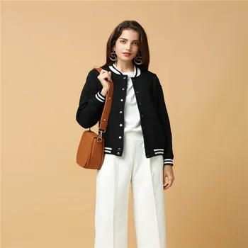 

Black/Grey/Green Jersey Baseball Bomber Jacket European and American fashion color baseball uniform all-match leisure FS0405
