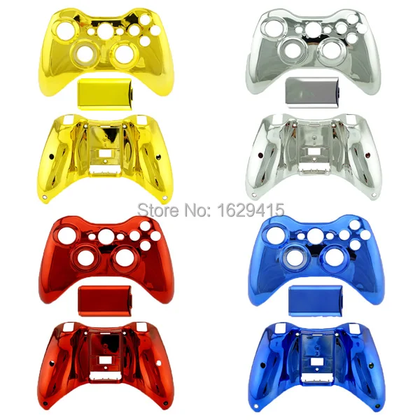 

IVY QUEEN Custom Gold Silver Chrome Red Replacement Front Back Shell Case Cover For Microsoft  Xbox 360 Controller Wireless