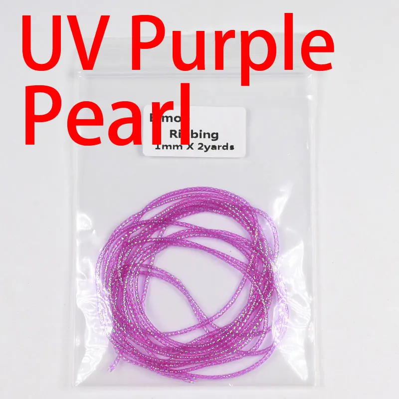 UV Purple Pearl Bimoo 2 ярдов/Упаковка 1 мм мухобойка рибберинг Nymph стример материал тела УФ жемчуг мигалка веревка - Цвет: UV Purple Pearl