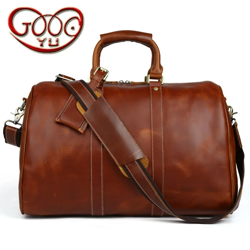 

New first layer of leather handbag travel bag men large capacity leather bag business cross section square luggage