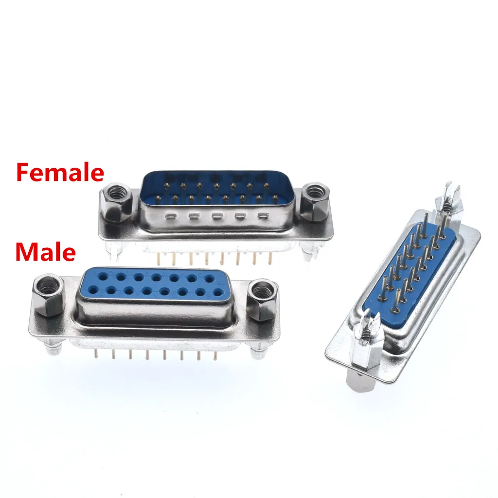 10pcs 15 Pin DP15 Serial Female Plug DB15 Gilded Straight Leg Socket High-quality Gold Lock riveting With | Обустройство дома