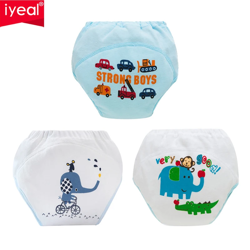 IYEAL 3PCS/Lot Reusable Nappies Baby Cotton Cloth Diaper Children Newborn Nappies Training Pants