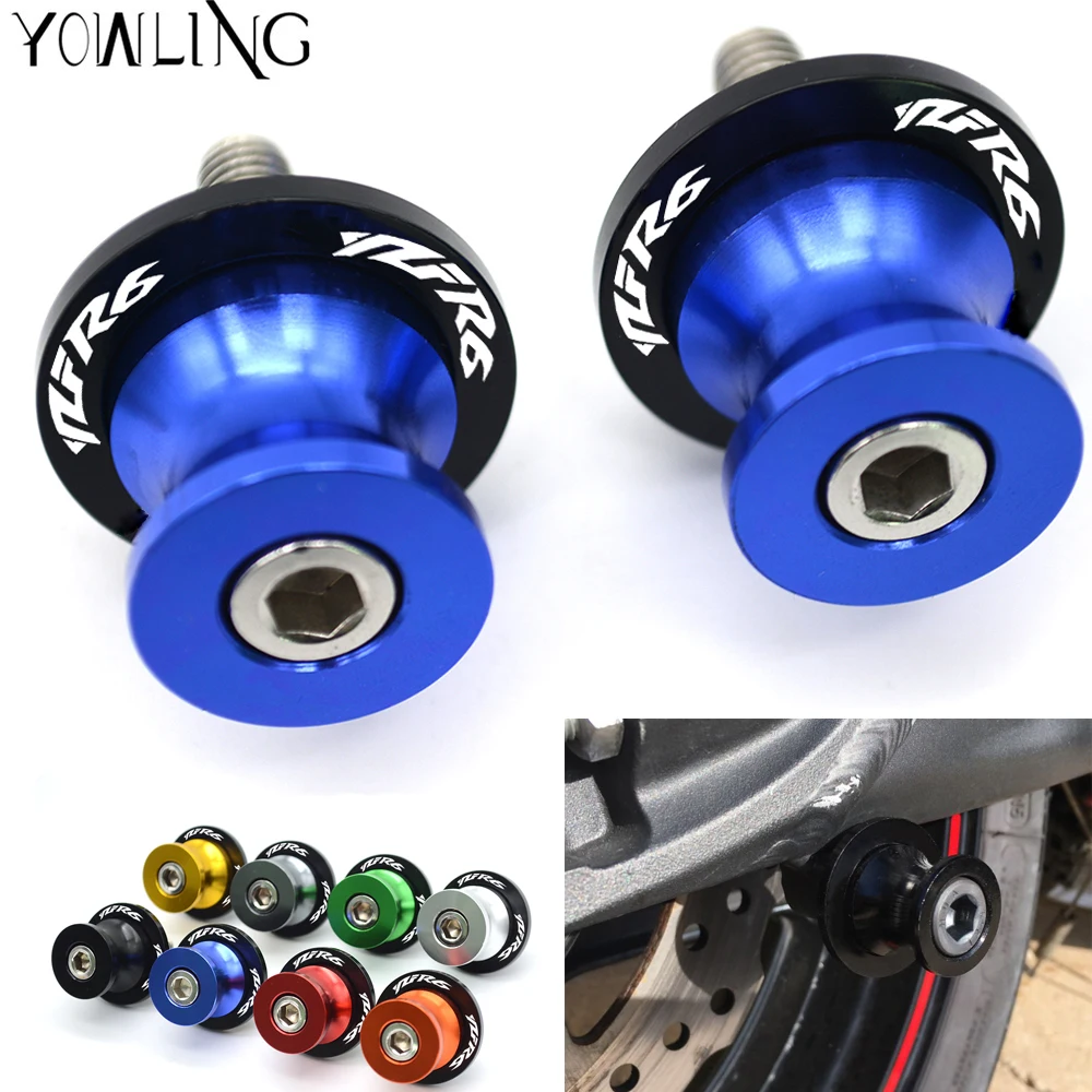 Kopen M6 Motorfiets accessoires Achterbrug Spoelen slider stand schroeven voor yamaha YZF R6 1999 2000 2001 2002 2003 2004 2005 2007 2016