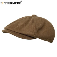 BUTTERMERE, винтажные газетные шляпы, мужские, хлопковые, верблюжьи, восьмиугольные, плоская, мужские, одноцветные, брендовые, живописные, винтажные, Осенние, береты, шапки и кепки s