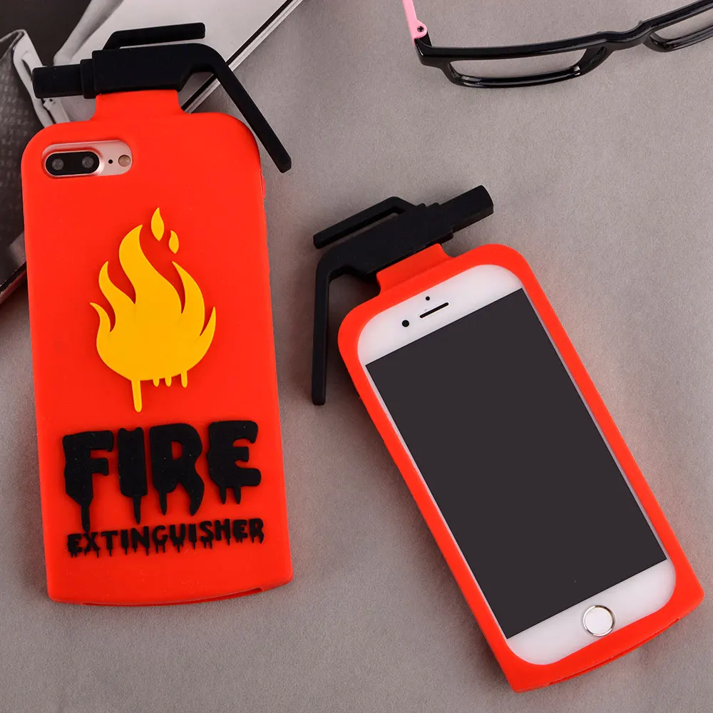 

Soft Silicone Case For iphone 6 6s Plus 6plus 7plus 5.5 inch 4.7" Case 3D Fire Extinguishers Phone Case Back Cover For iphone 7