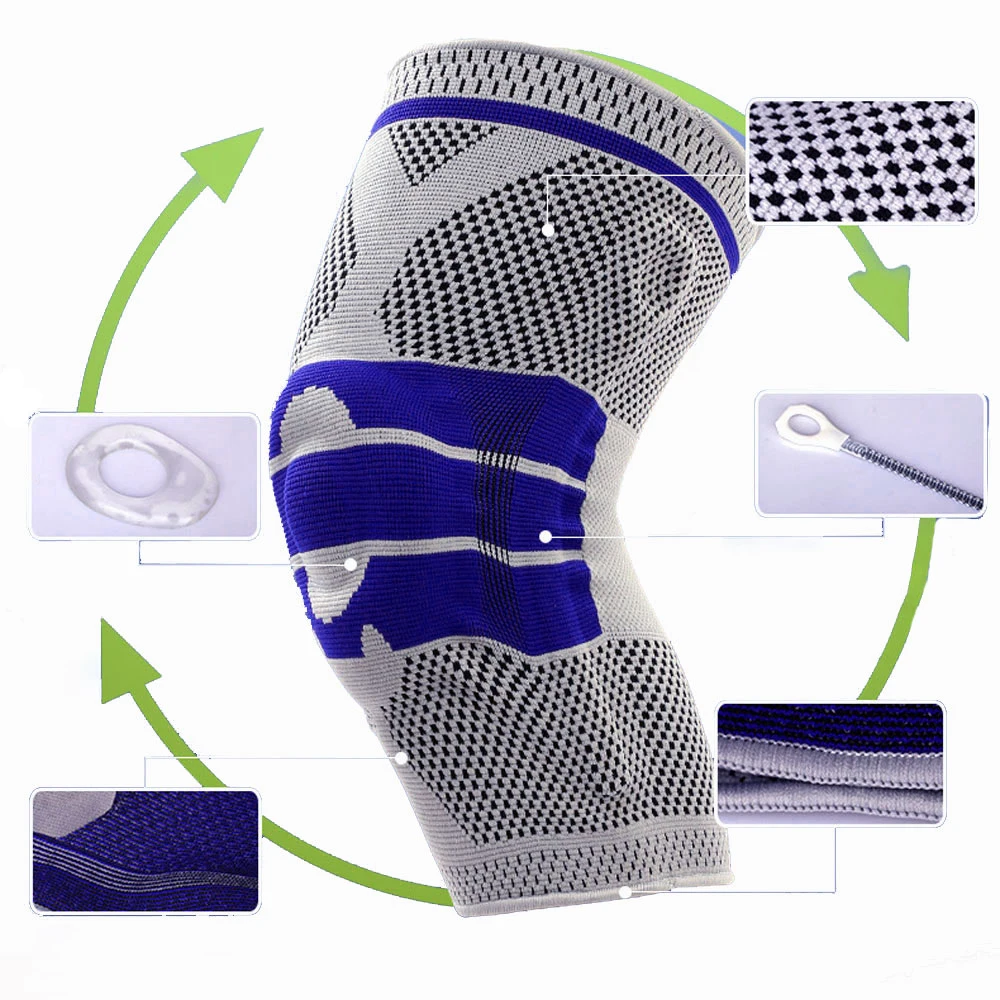 

For S-XL Plus Size Basketball Support Silicon Padded Knee Pads Support Brace Patella Protector Protection Kneepad Protective