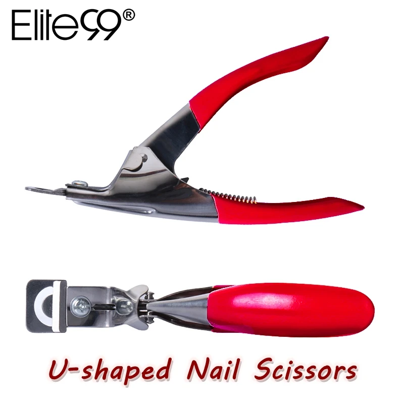 

Elite99 Professional Nail Clipper Nail Art Manicure Tools U-Shaped Nail Scissors Trimmer Silver Red Color Easy Cutting Tool