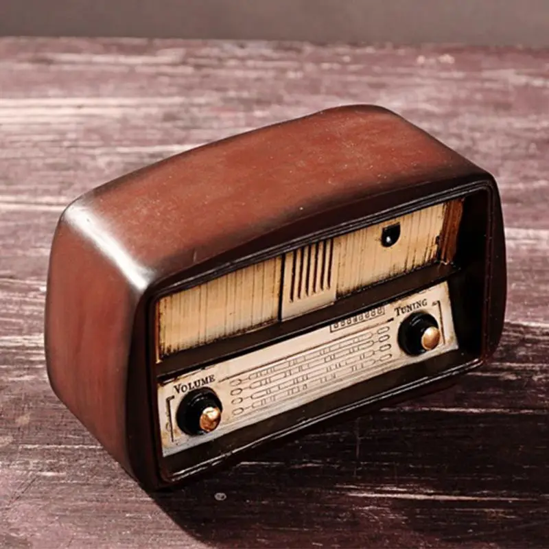 

Europe Style Home Decor Accessories Gift Antique Imitation Resin Radio Model Retro Nostalgic Ornaments Vintage Radio Craft Bar