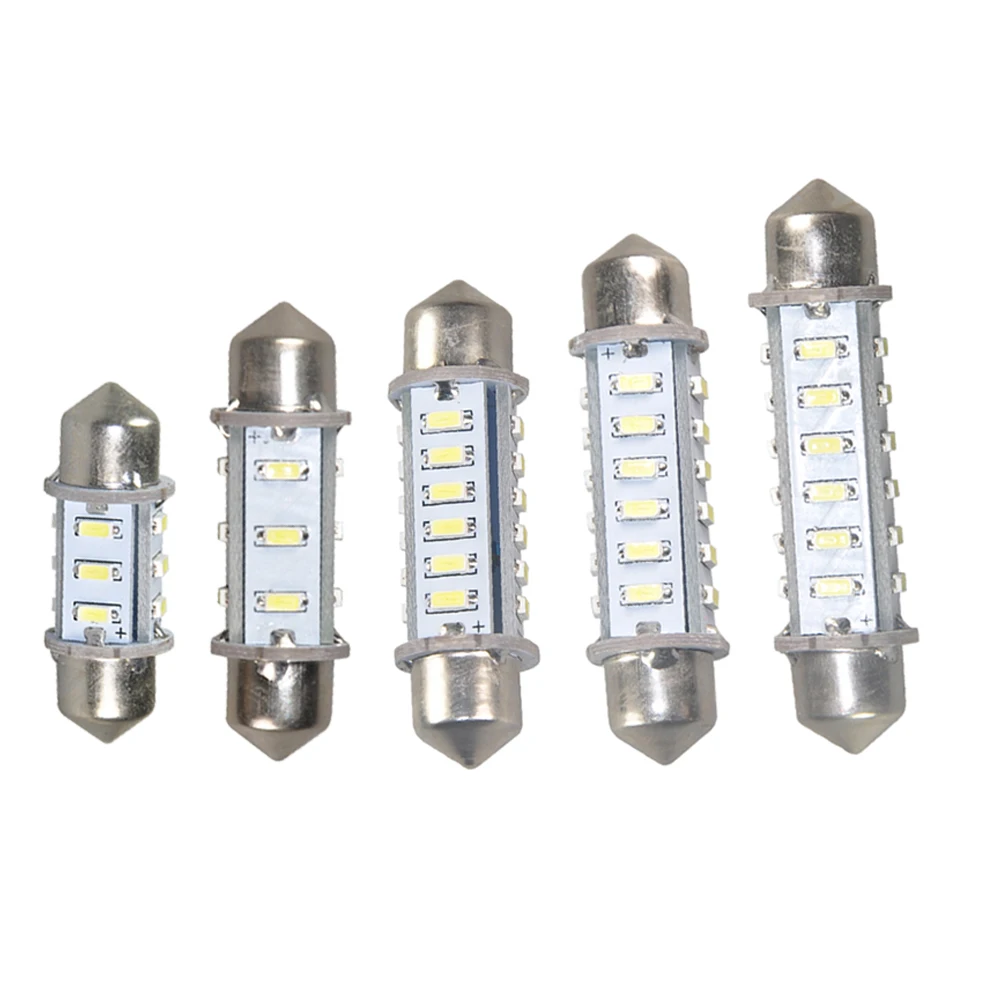 10PCS 32MM 36MM 39MM 42MM 44MM 12 24 3014 SMD LED Festoon Lamp Car