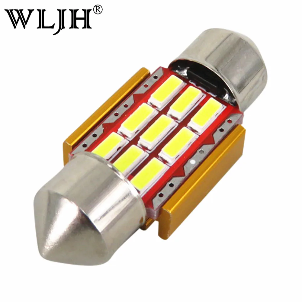 

WLJH 1x 31mm Festoon Led For Samsung Chip 4014 SMD Car Interior Light Registration Number Lamp Auto Lighting Bulb White Canbus